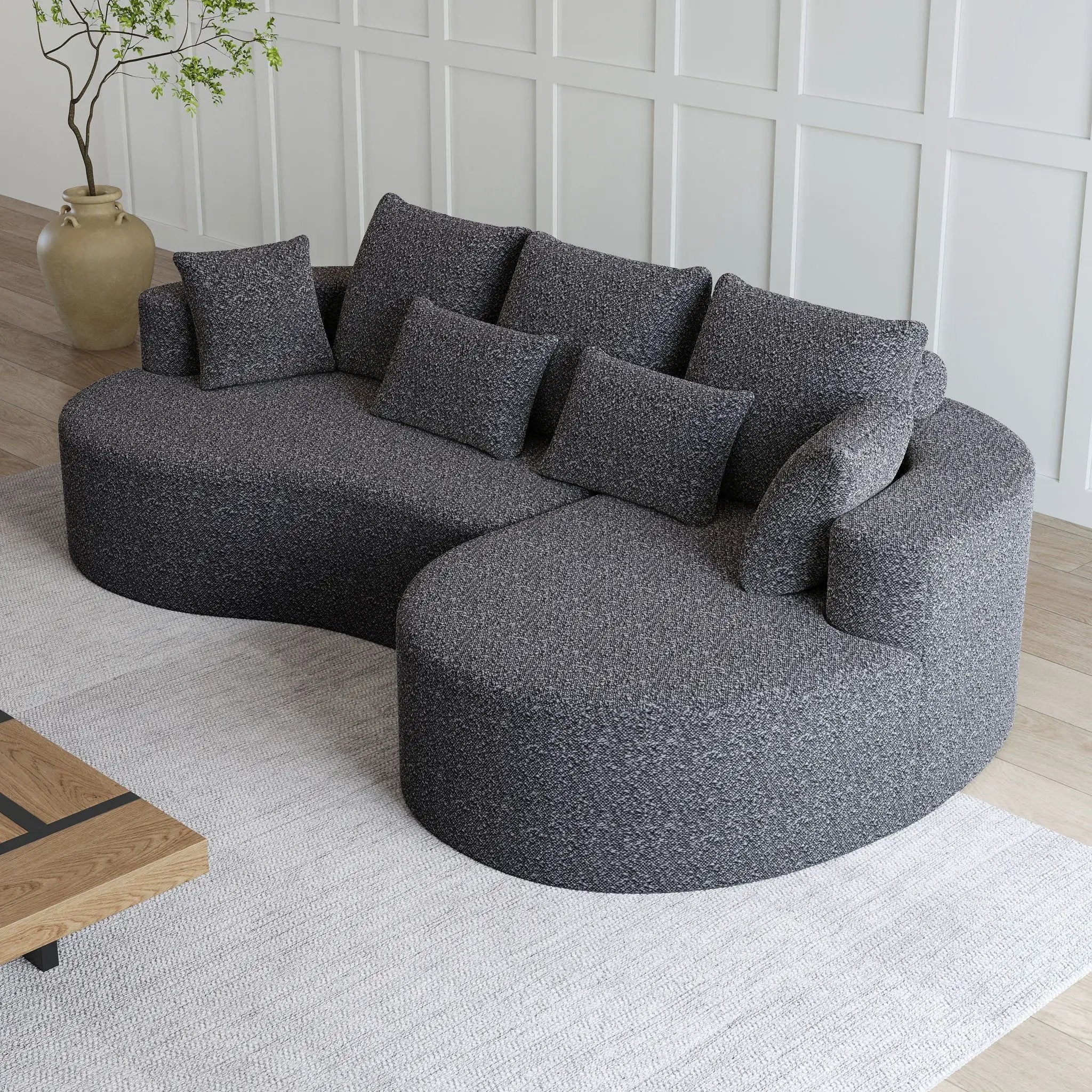 Curved Oversized Sectional Sofa With Extra Deep Seat by HouseOfZazla