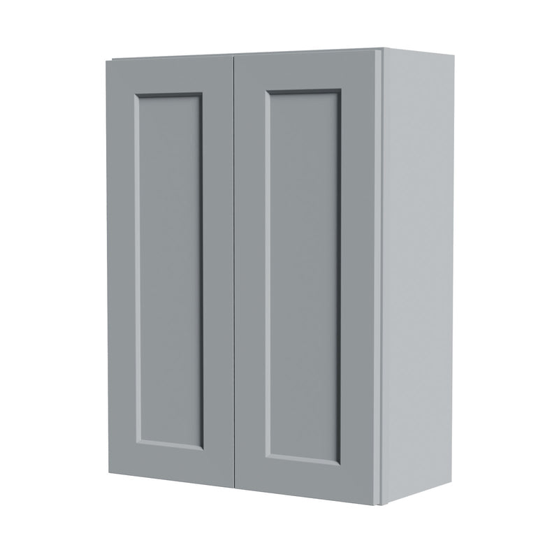 Gray Shaker Solid Wood Wall Cabinet with Soft-Close Doors by HouseOfZazla