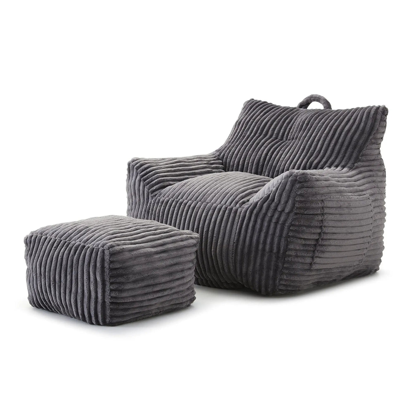 Giant Bean Bag Chair With Armrests And Footstool by HouseOfZazla
