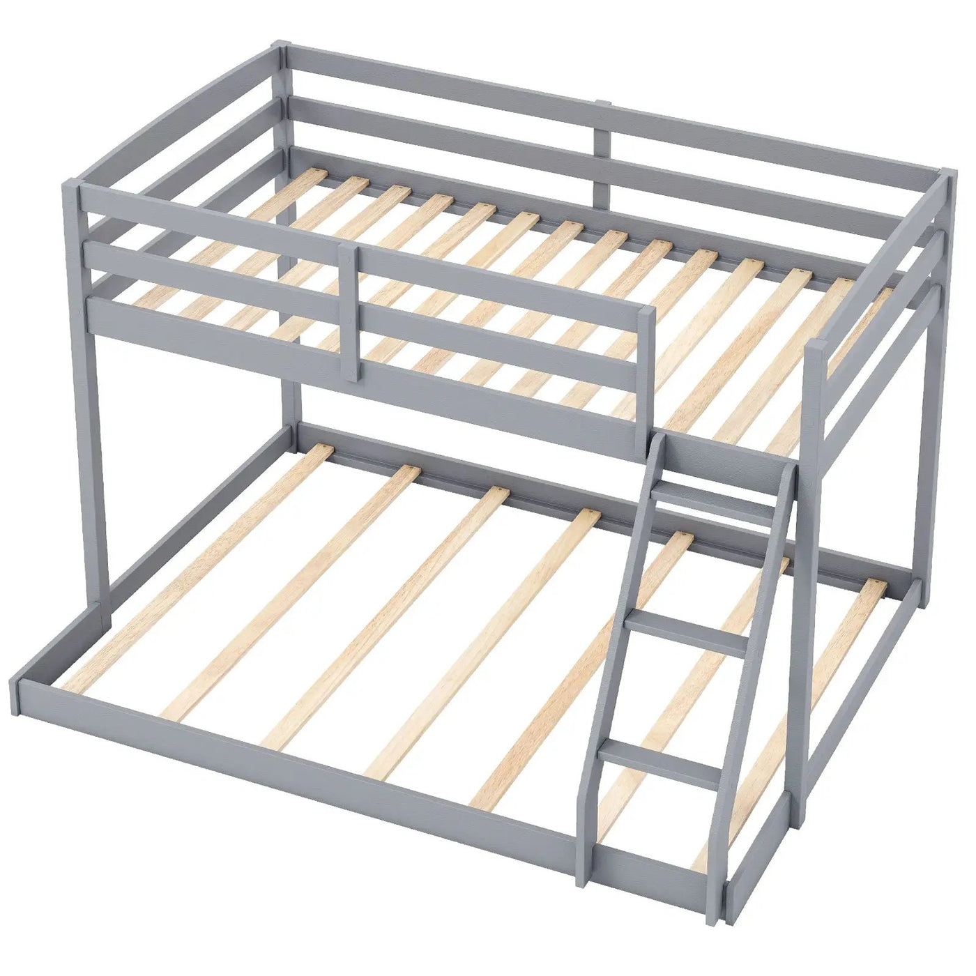 Twin Over Full Bunk Bed Low Floor Bunk Bed Frame by DirectDeals