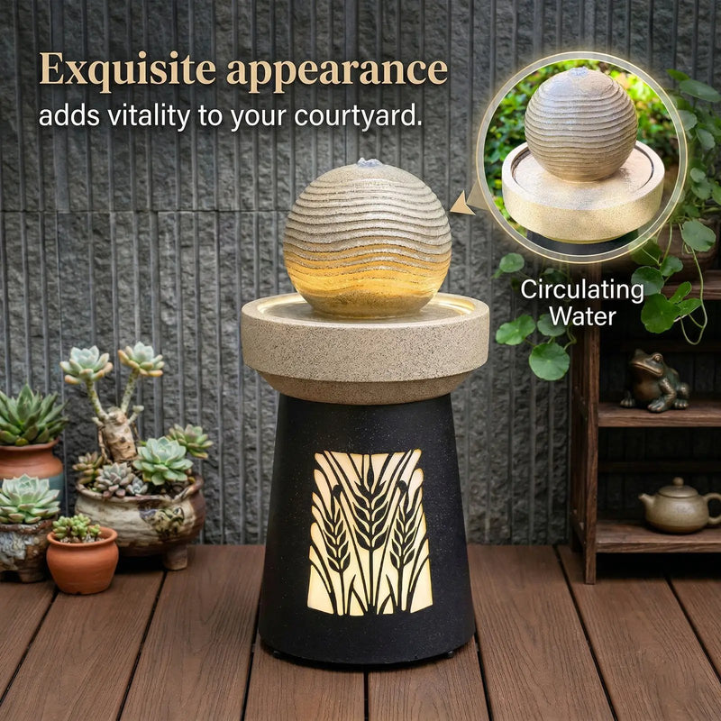 Outdoor Garden Lantern Light with Warm LED Leaf Silhouette by HouseOfZazla