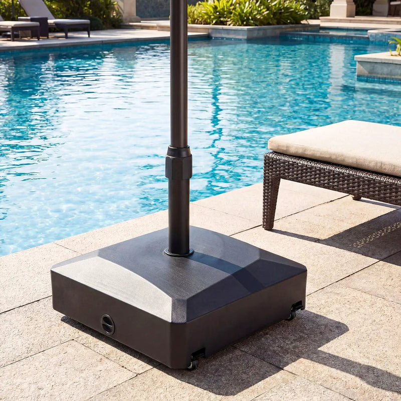 176 LBS Fillable Mobile Umbrella Base with 4 Wheels and 2 Locks by DirectDeals