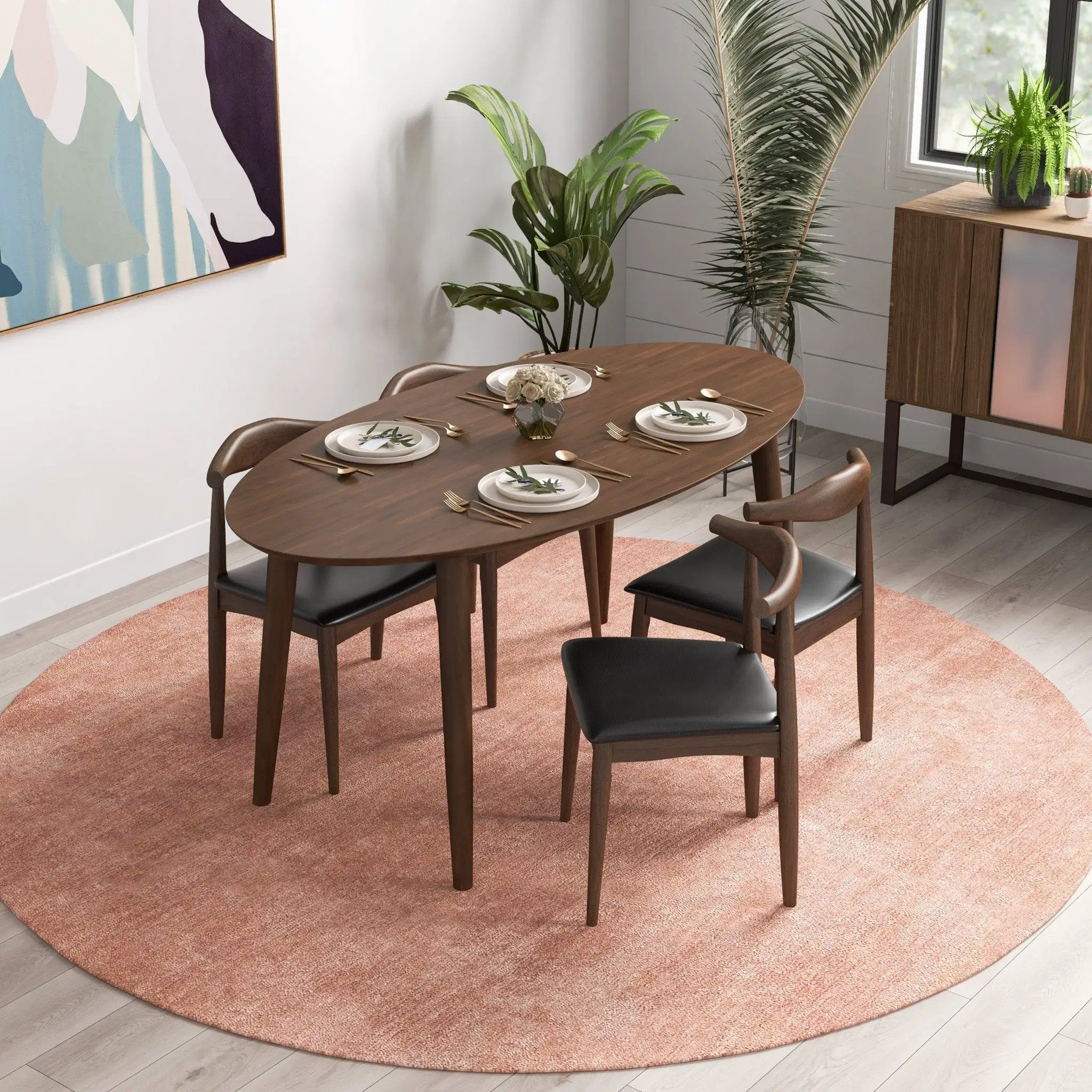 Destiny - Dining Chairs (Set of 2) - Black / Dark Brown by HouseOfZazla