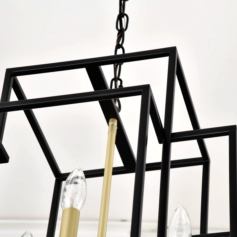 8 Light Lantern Chandelier Lighting, Entryway Chandeliers For High Ceilings, Chandeliers For Dining Room, Foyer, Entry, Staircase, Hallway, Height Adjustable (E12 Bulbs Not Included) by HouseOfZazla