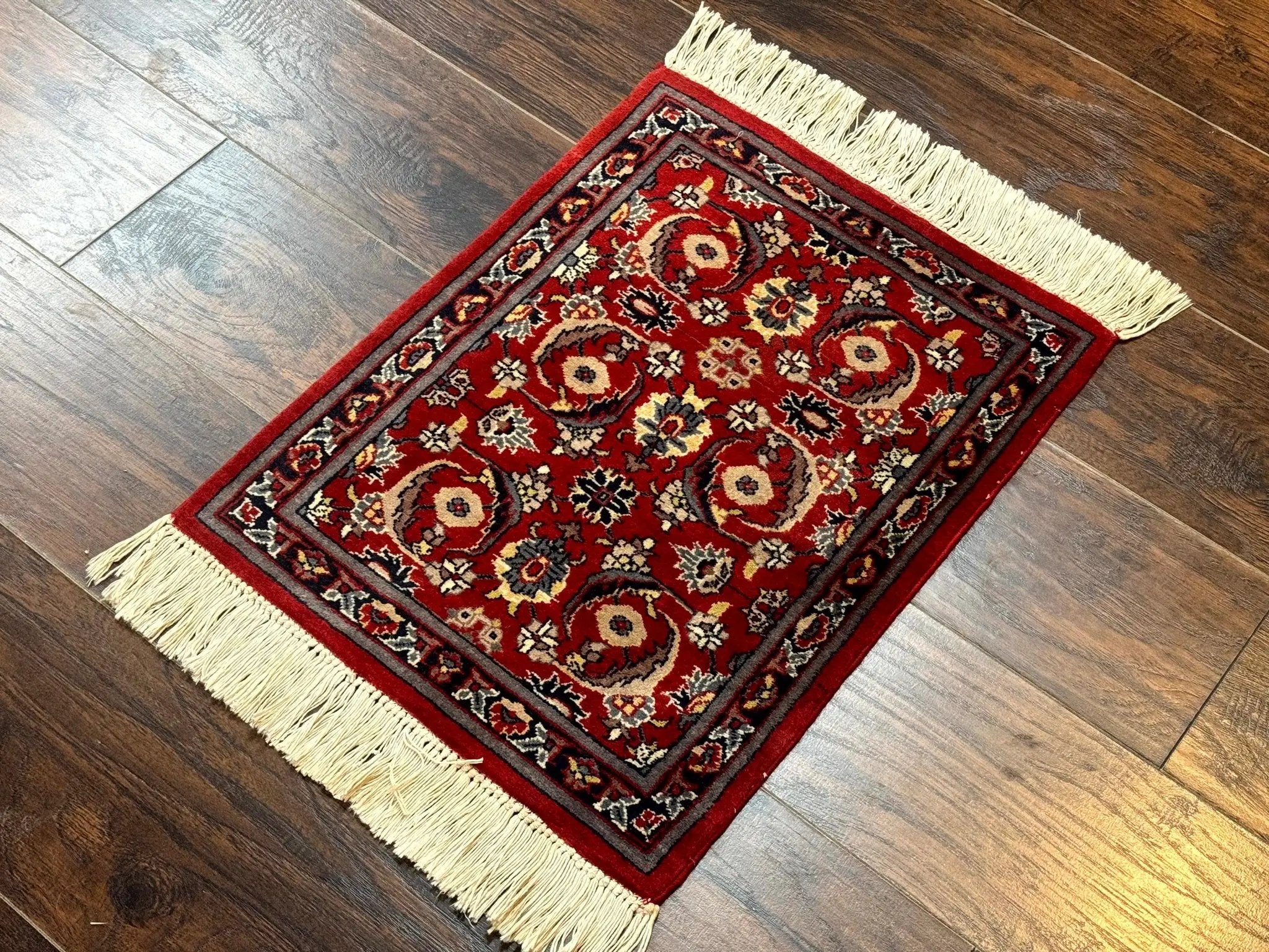 Small Pak Persian Handmade Wool Rug 1.7 x 2, Red by Jewel Rugs