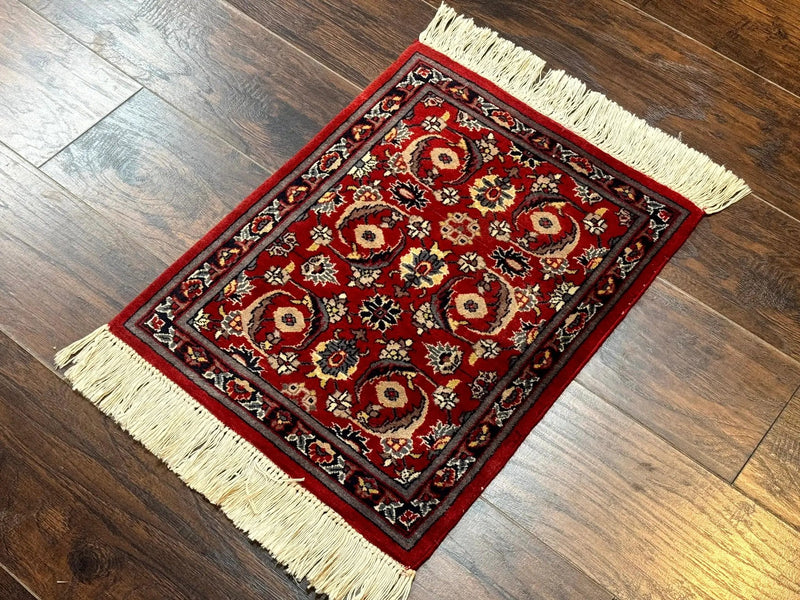 Small Pak Persian Handmade Wool Rug 1.7 x 2, Red by Jewel Rugs