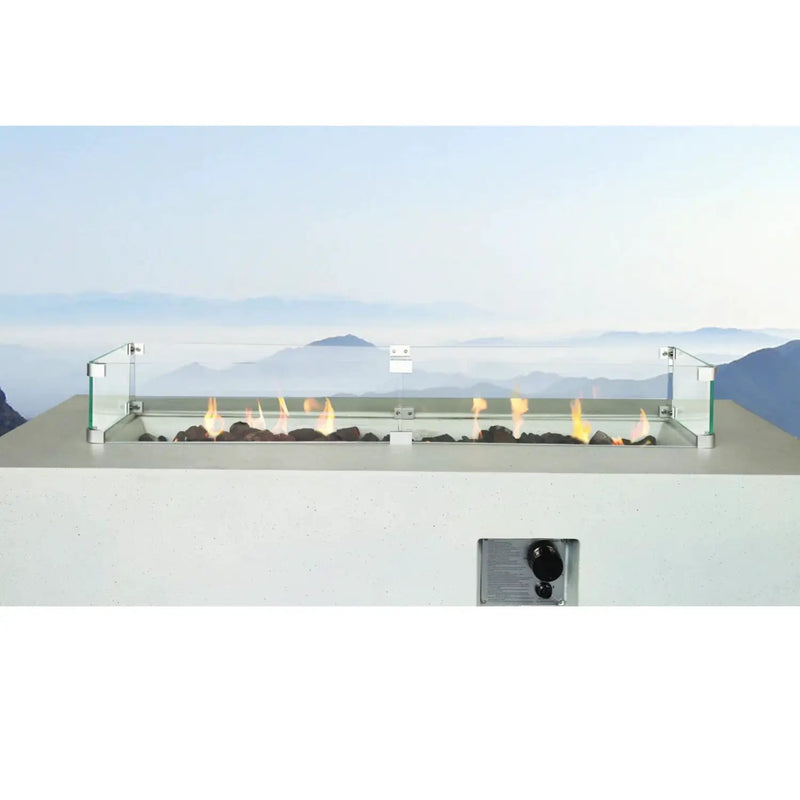 Rectangular Propane Fire Pit Table With Fiber Reinforcement And Adjustable Flame Control - Gray by Unique Piece Furniture