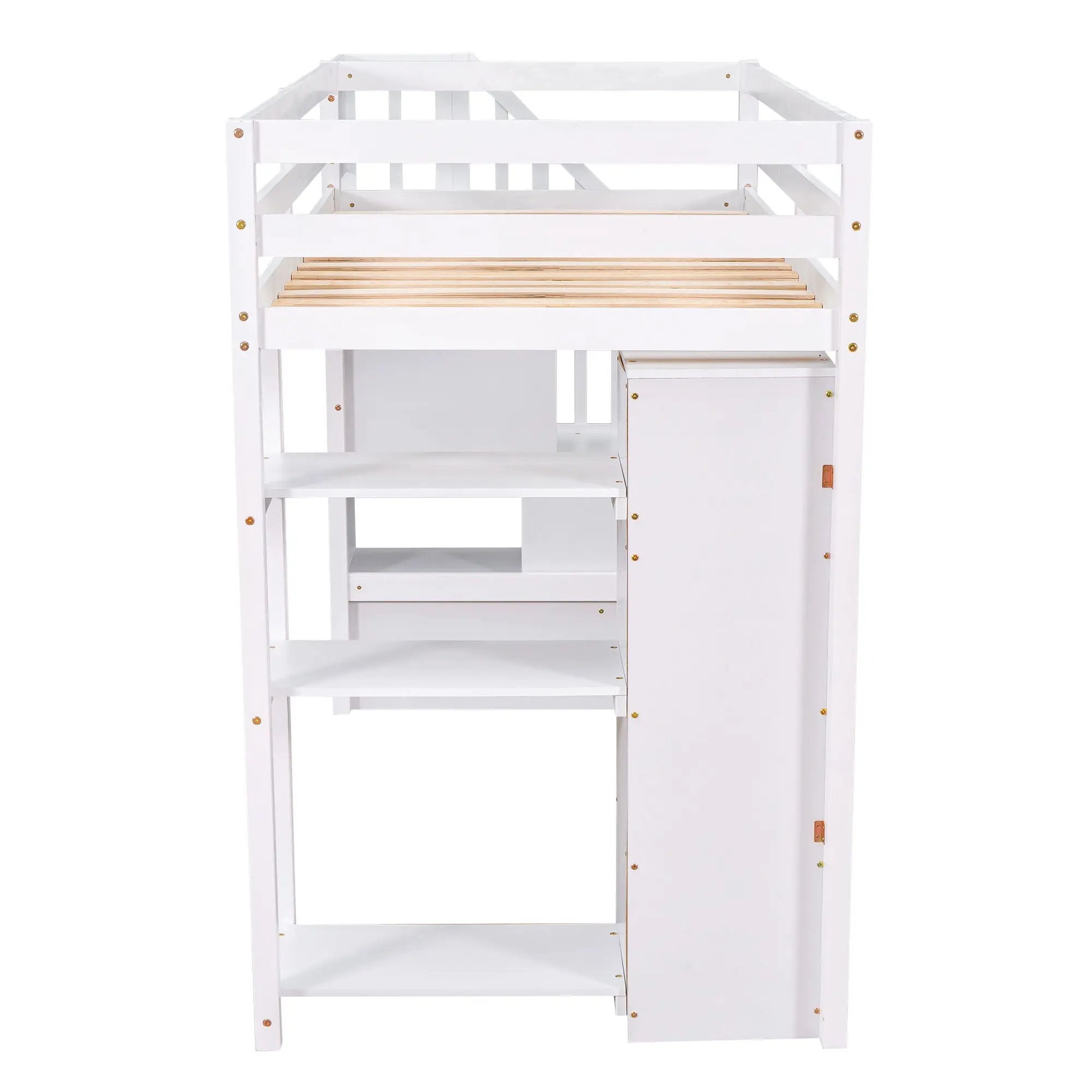 Loft Bed With Storage Drawers And Stairs With Shelves