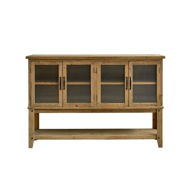 Rectangle Accent Sideboard Cabinet With Storage Shelf, Cabinet For Kitchen - Natural Wood by Unique Piece Furniture