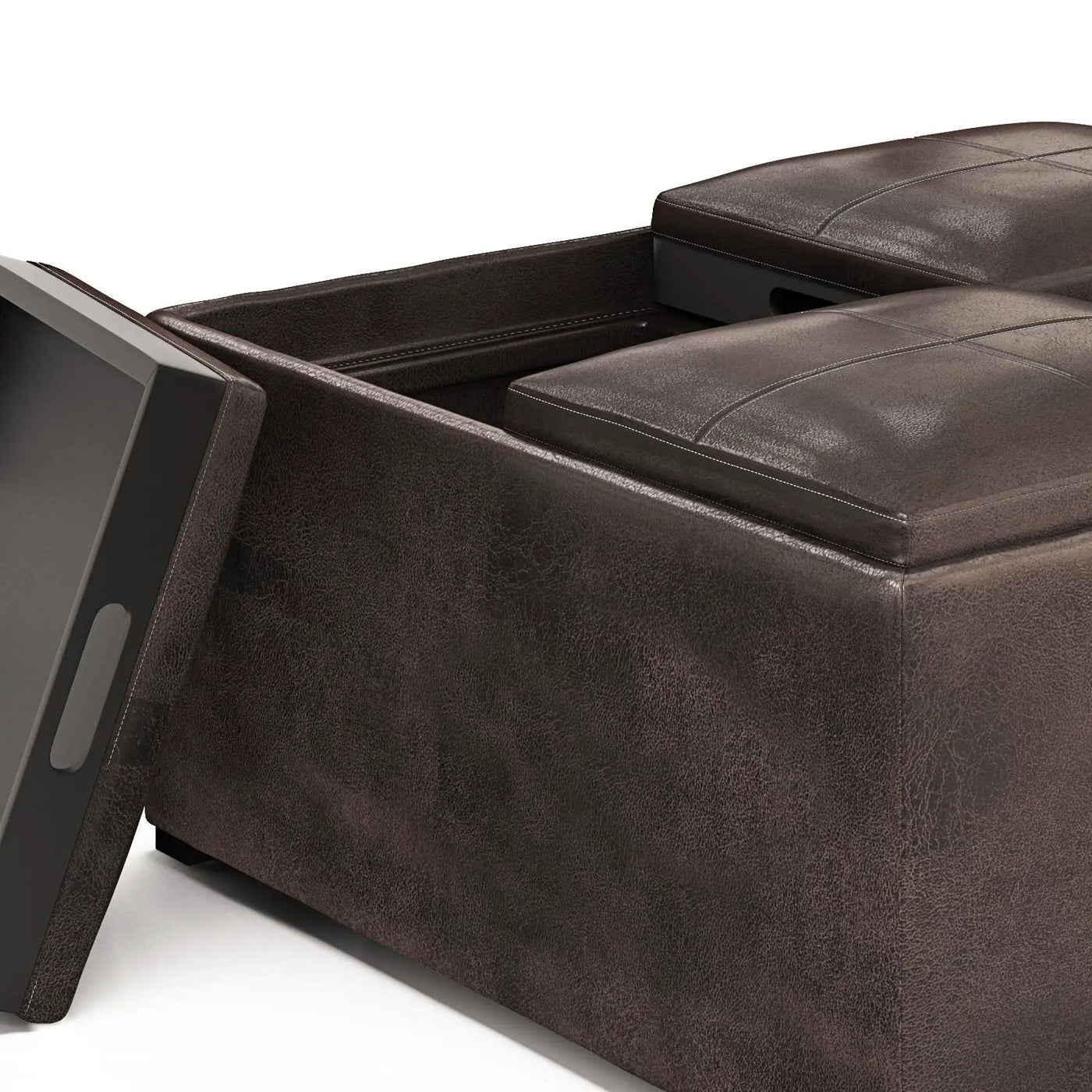 Avalon - Upholstered Square Coffee Table Storage Ottoman by HouseOfZazla