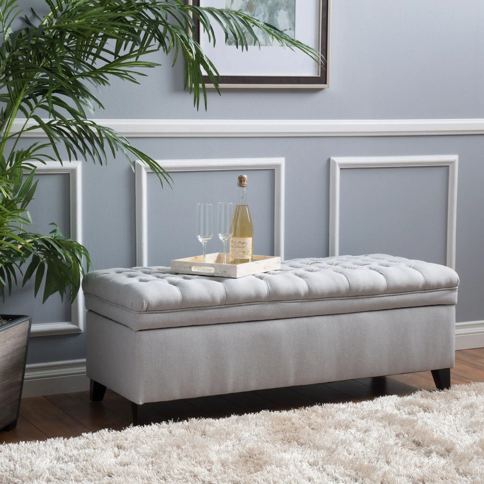 Juliana Storage Ottoman With Birch Legs by HouseOfZazla