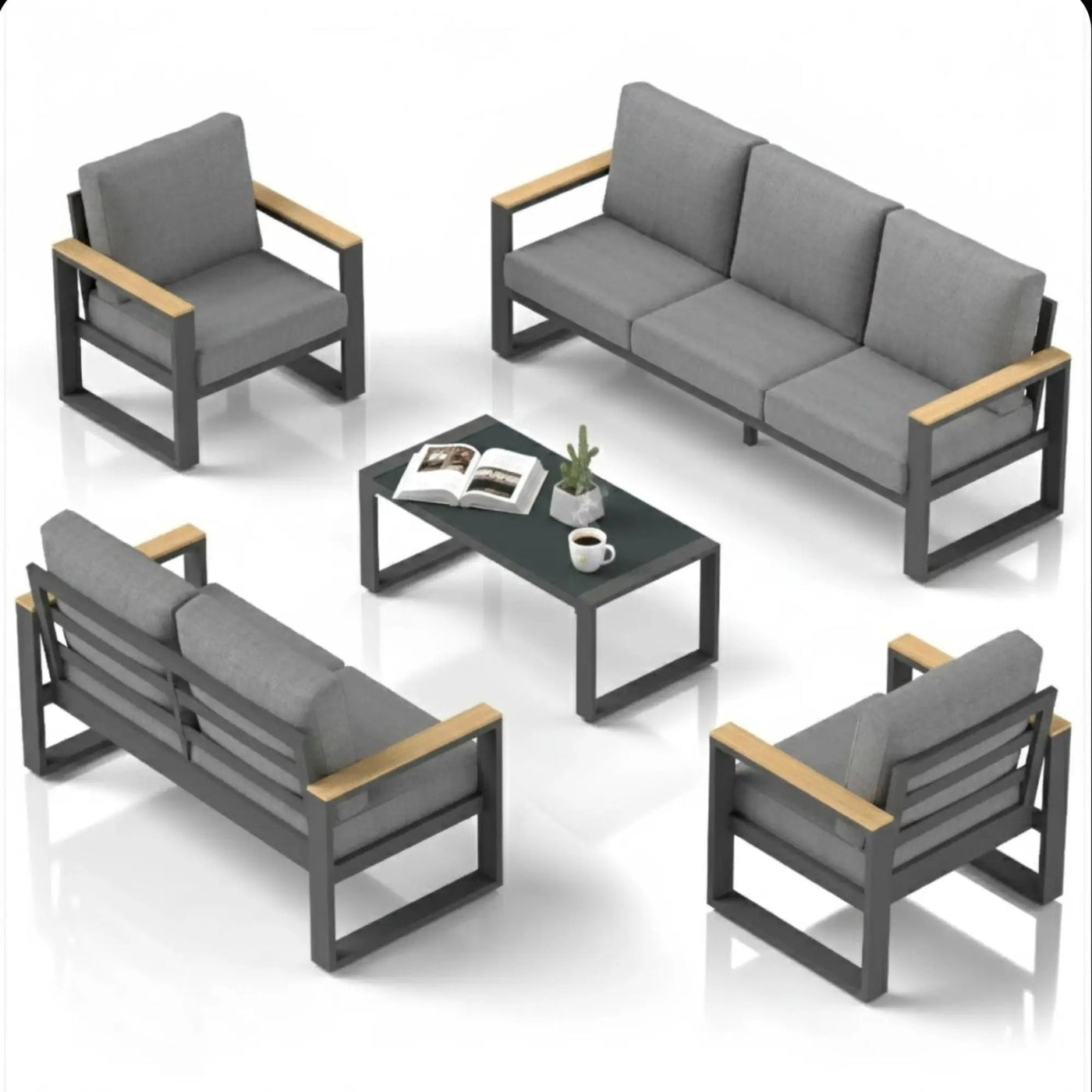 Modern Outdoor Sofa Set With Coffee Table by HouseOfZazla