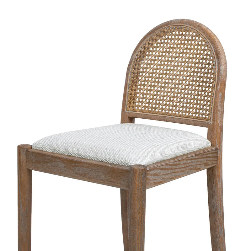 Panama 26.5" Curved Back Cane Rattan Counter Stool, Set of 2, Two-Tone Neutral by HouseOfZazla