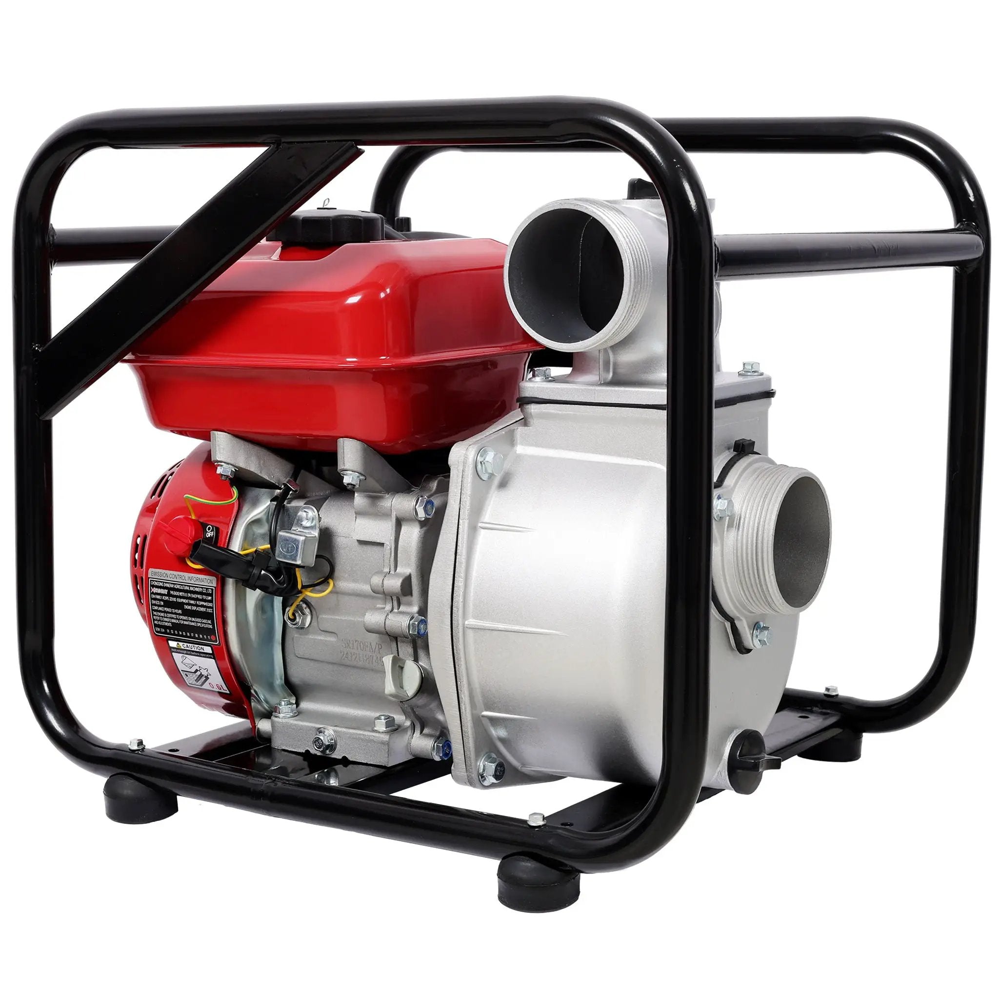 Gasoline Powered Water Pump 3" Inlet & Outlet, 264Gpm Flow, 7Hp Engine - Black / Red by HouseOfZazla