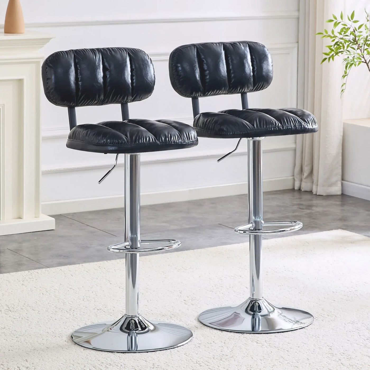 Adjustable Height Bar Stools With Footrest for Kitchen Island (Set of 2) by HouseOfZazla