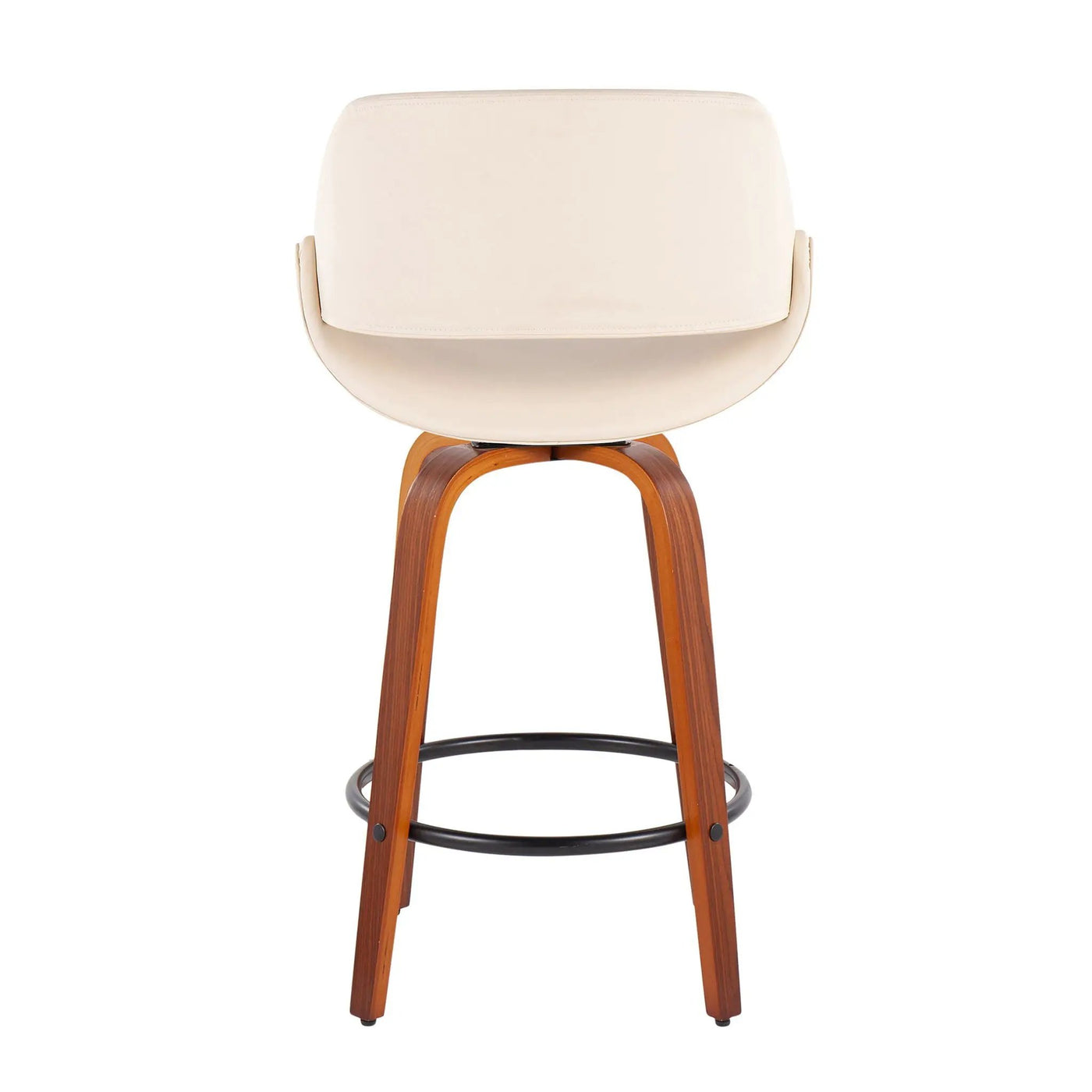 Fabrico - Mid Century Modern Fixed Height Counter Stool And Round Footrest (Set of 2) by HouseOfZazla