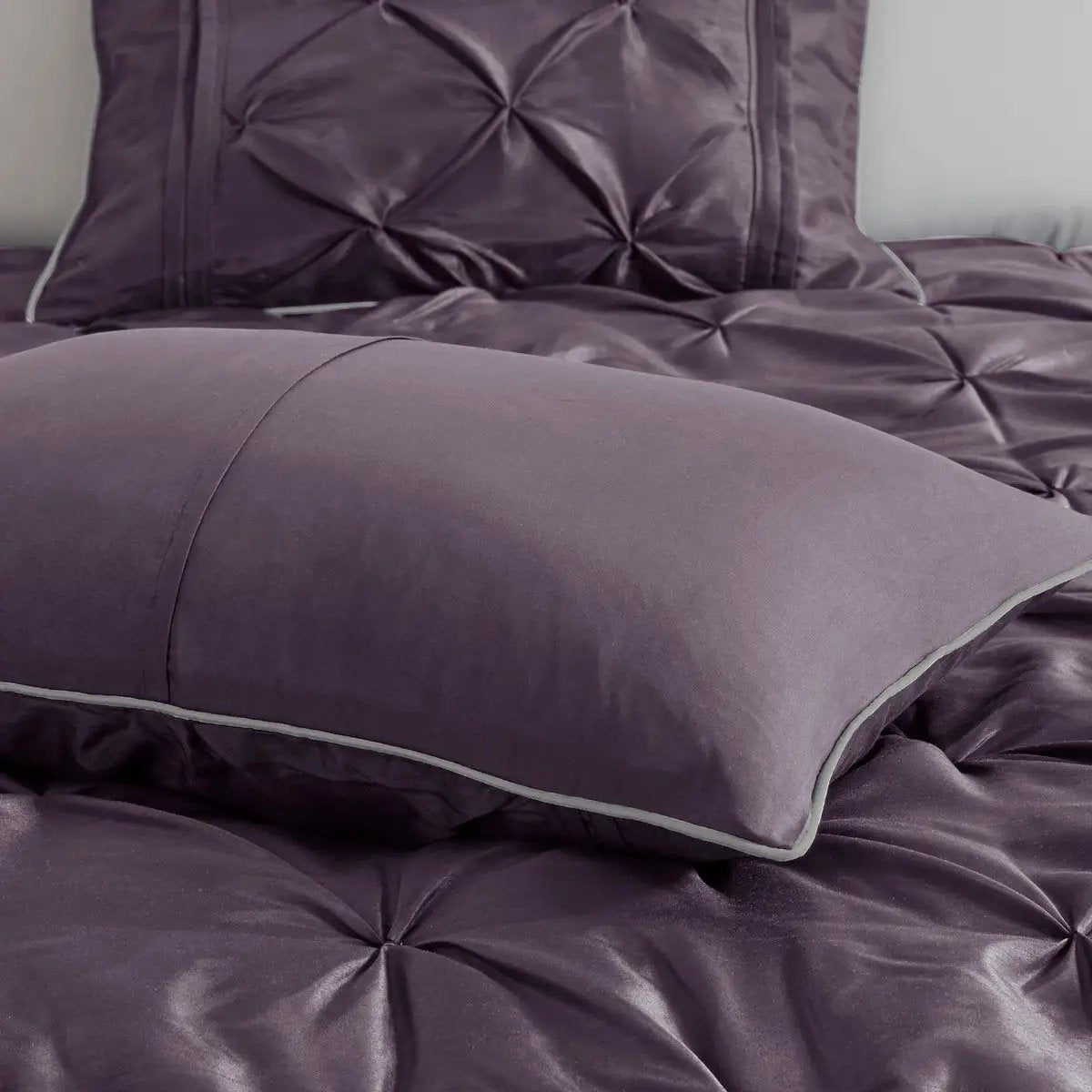 7 Piece Tufted Comforter Set Plum California King by HouseOfZazla
