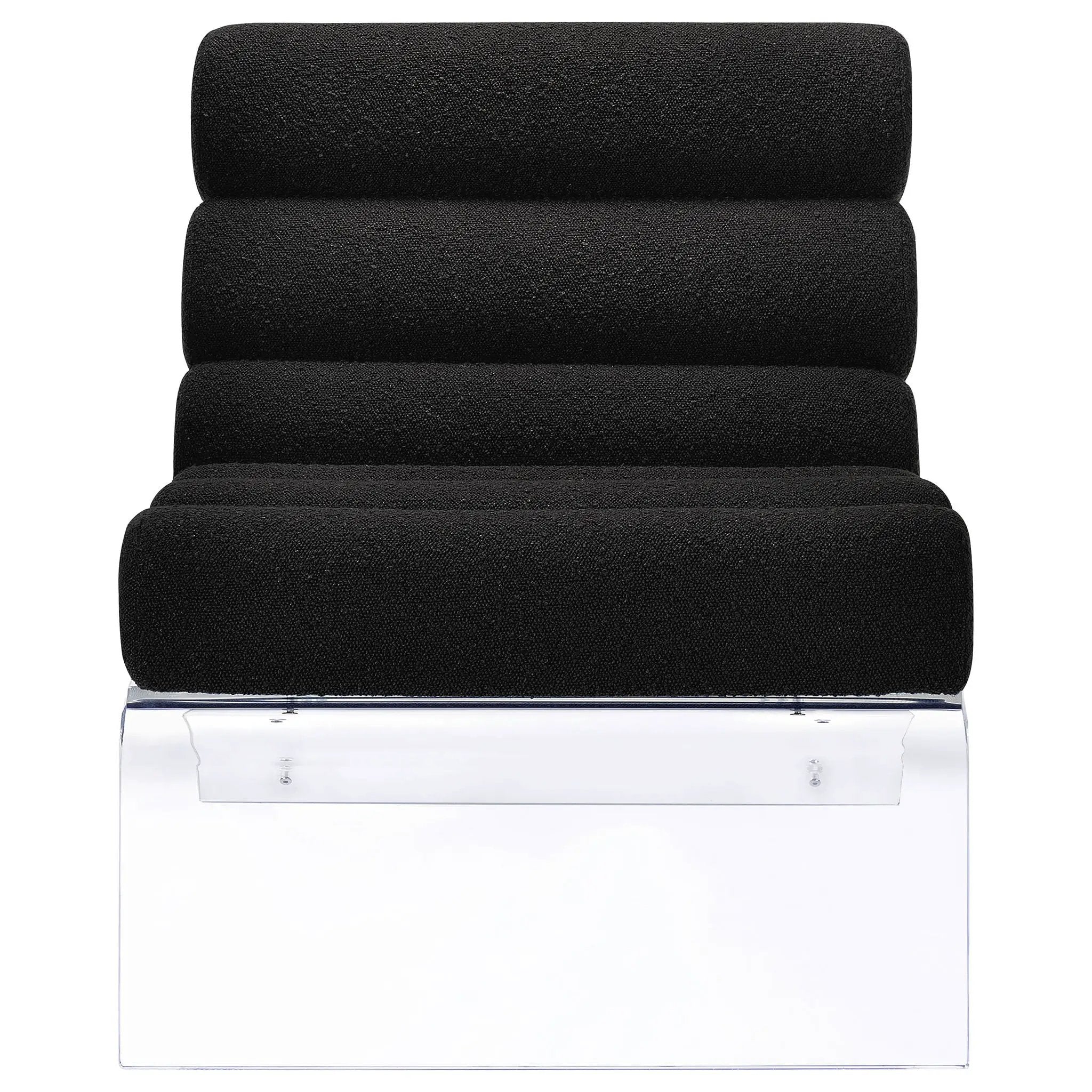 Serreta Boucle Upholstered Armless Acrylic Chair Black by Unique Piece Furniture