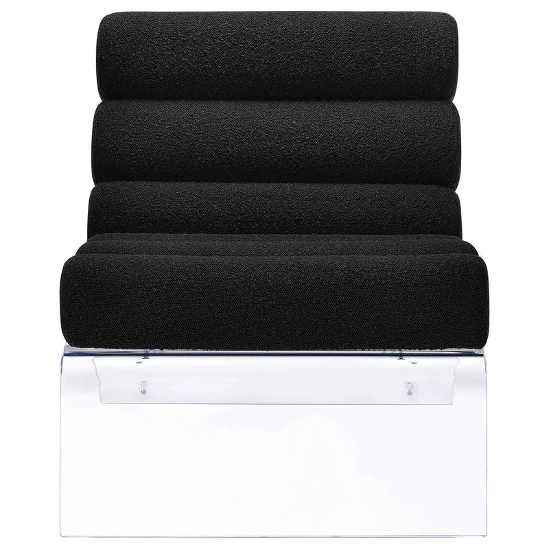 Serreta Boucle Upholstered Armless Acrylic Chair Black by Unique Piece Furniture