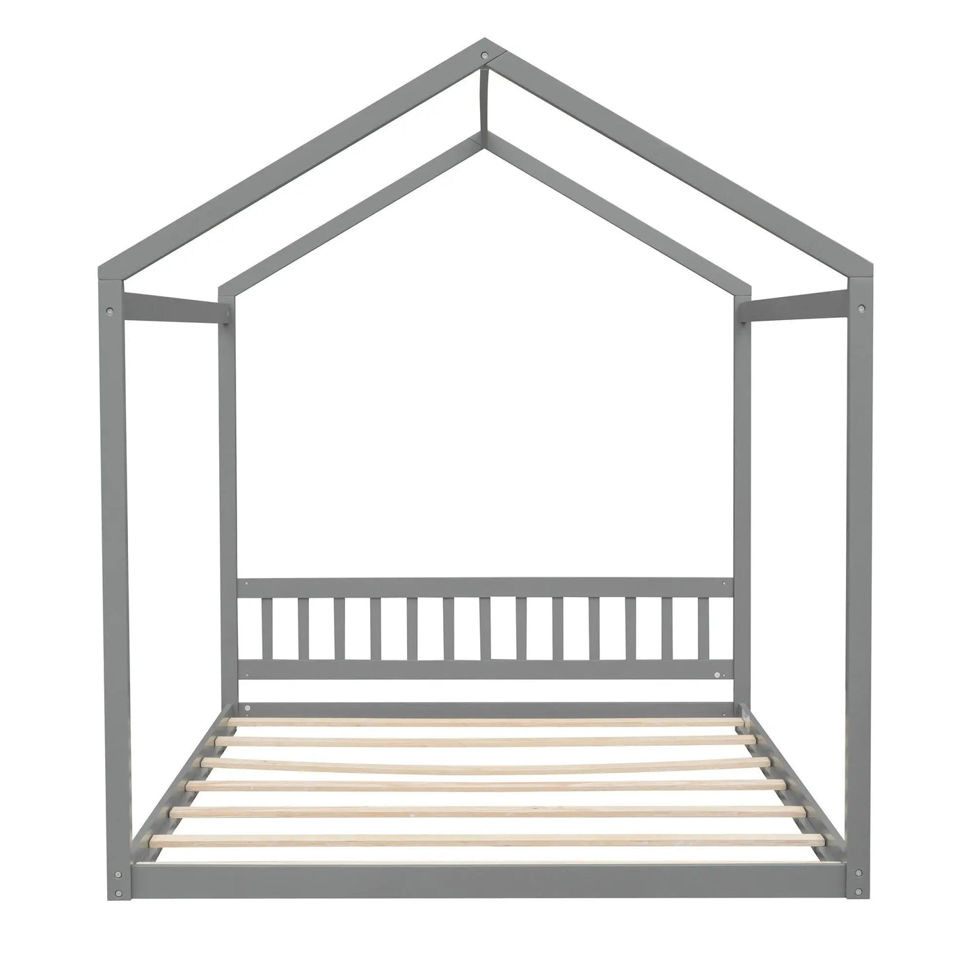 Wooden House Bed With Headboard by HouseOfZazla