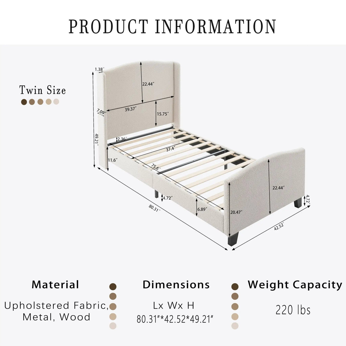 Platform Bed Frame With Tall Headboard And High Footboard by HouseOfZazla