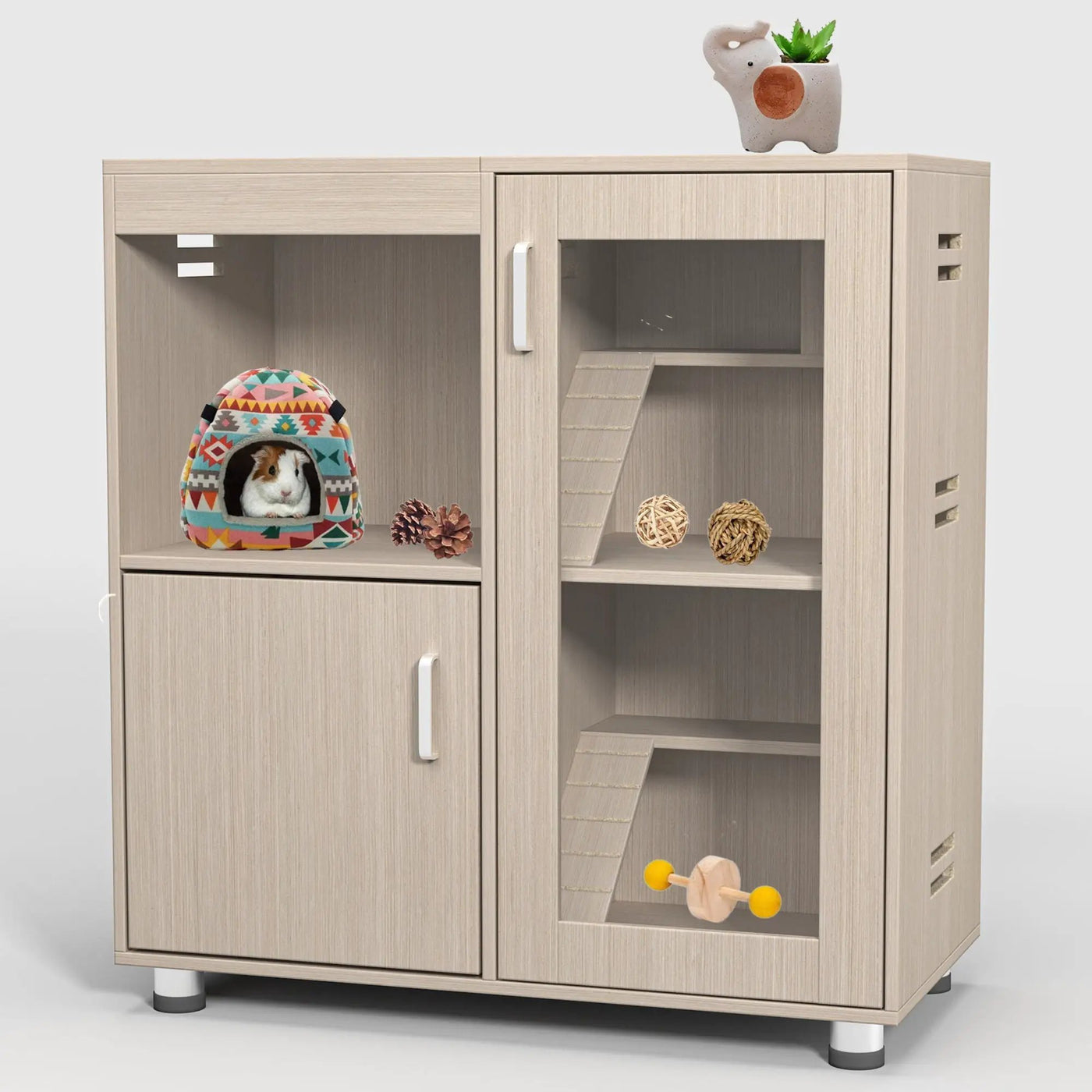 4 Tier Hamster Cage With Acrylic Windows And Storage Cabinet by HouseOfZazla