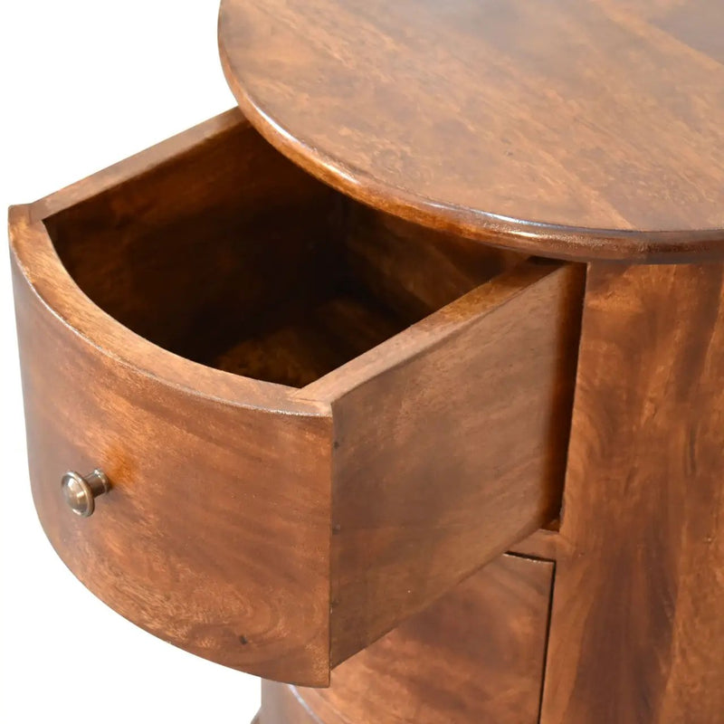 Solid Wood 3-Drawer Chestnut Drum by HouseOfZazla