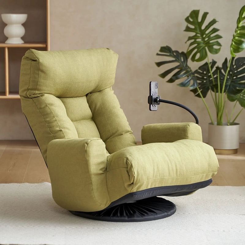 Adjustable Swivel Lounge Chair With 360 Degree Rotating Seat And Headrest Support by Unique Piece Furniture