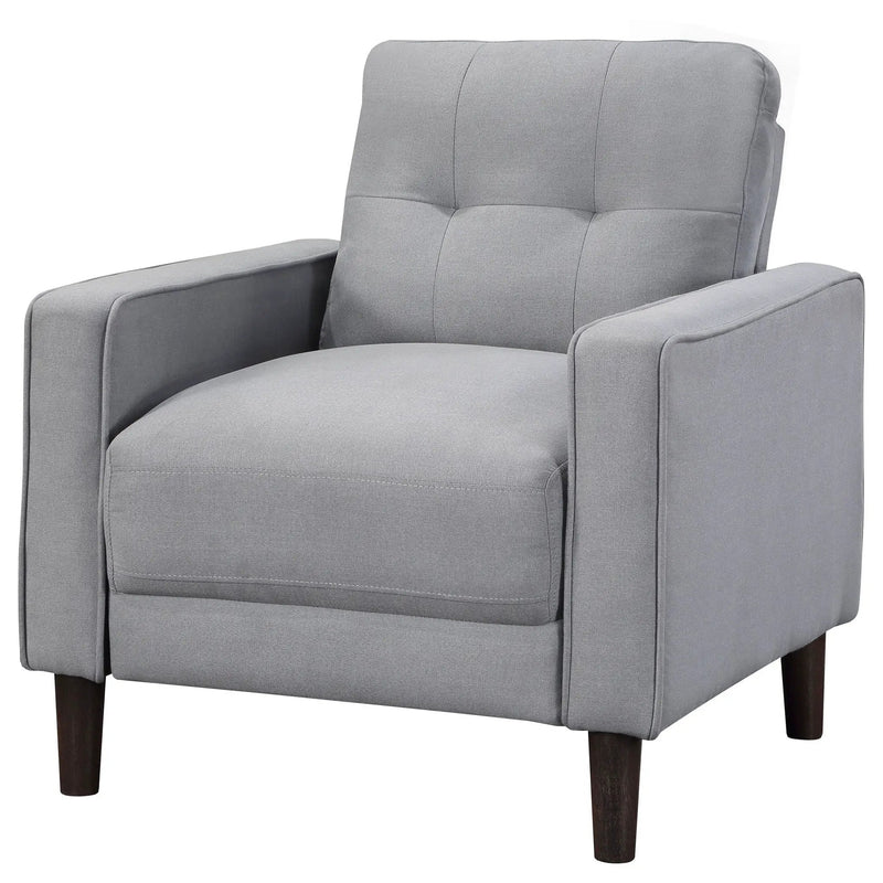 Bowen Upholstered Track Arm Tufted Accent Chair Grey by Unique Piece Furniture