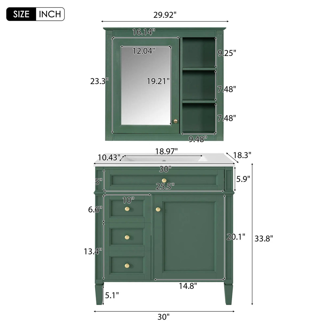 Bathroom Vanity With Medicine Cabinet and Storage by HouseOfZazla