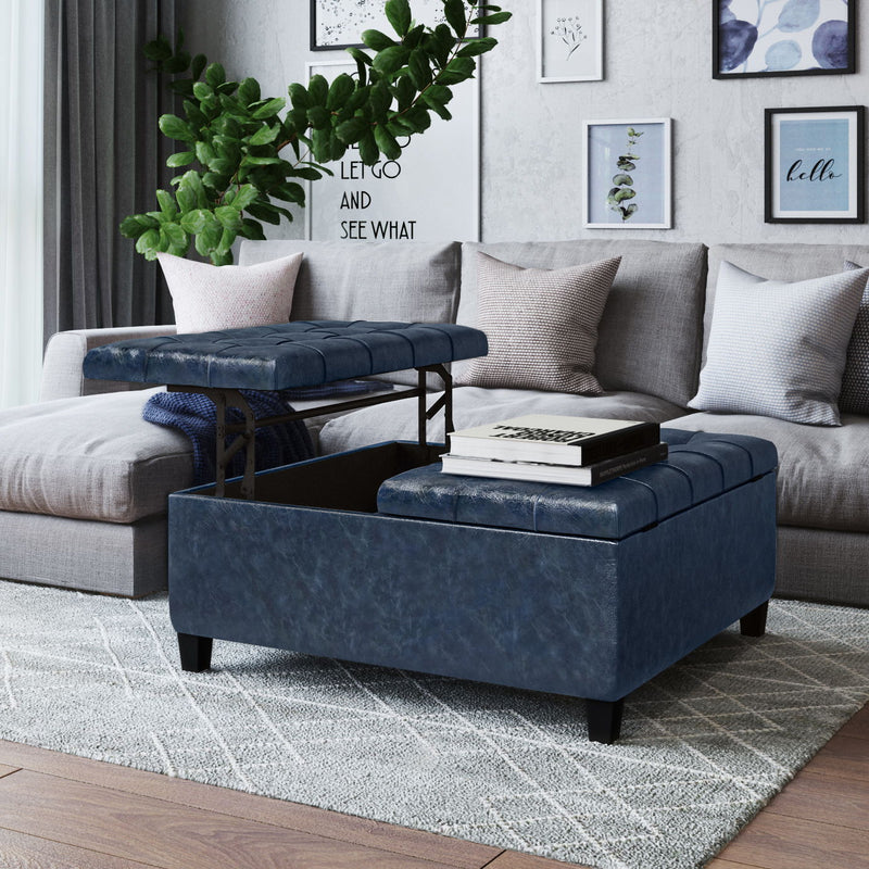 Harrison - Upholstered Coffee Table Storage Ottoman by HouseOfZazla