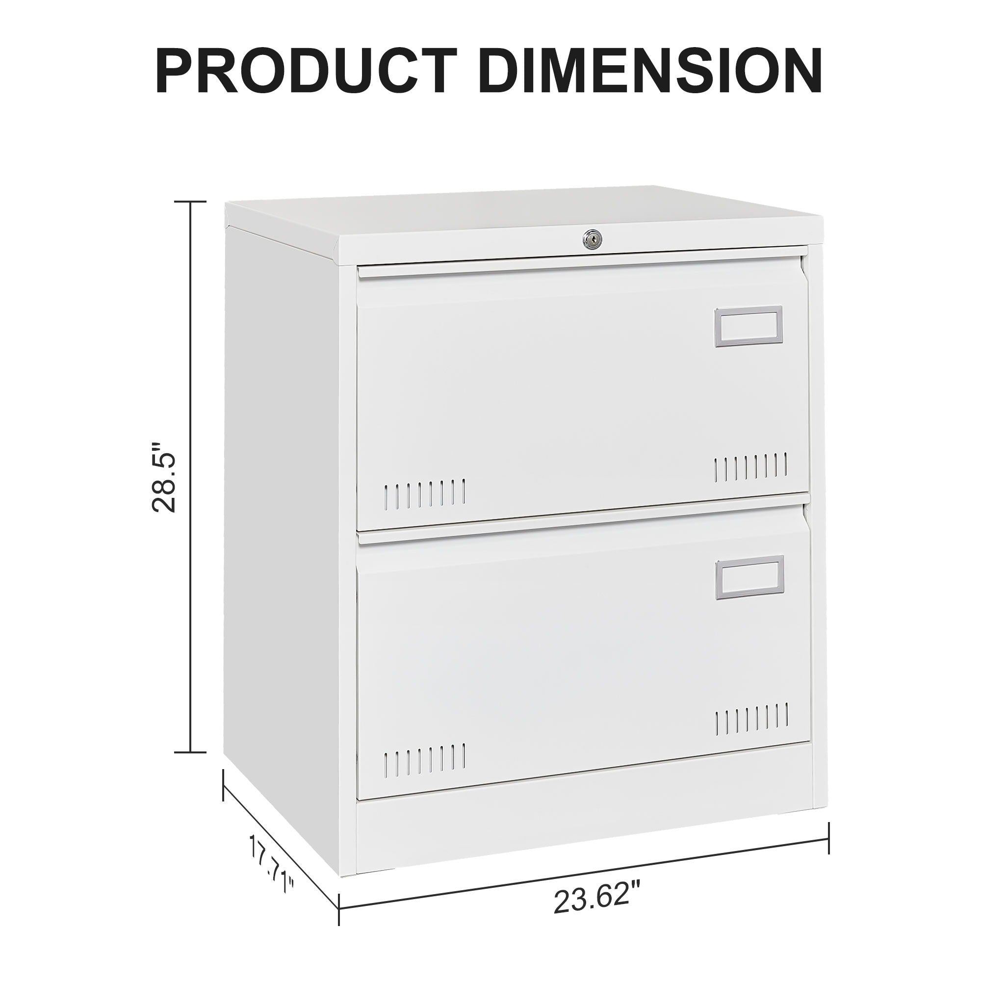 Filing Cabinet Lateral File Cabinet 3 Drawer, Locking Metal File Cabinets Three Drawer, Office Filing Cabinet With Lock Drawers For Home Office by Unique Piece Furniture