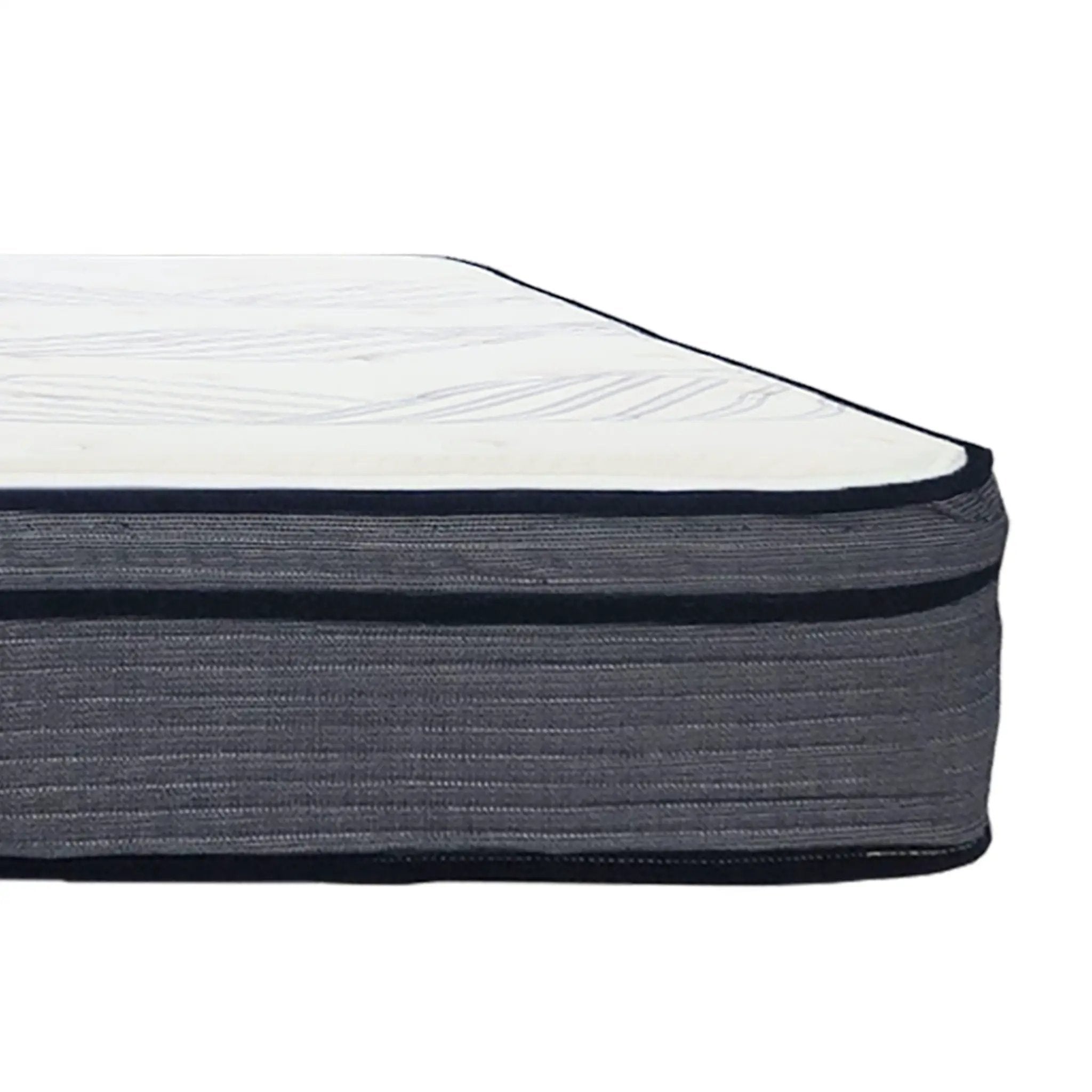 Hybrid Plush Foam Mattress, Soft Polyester Knit Cover, Multi Layer Foam Mattress - White / Gray - King by Unique Piece Furniture