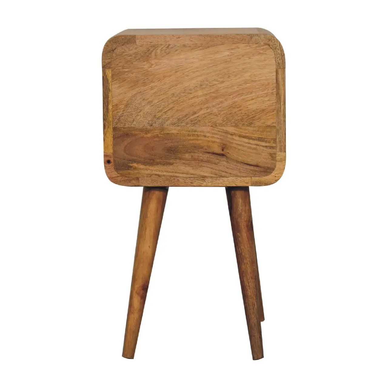 Solid Wood Mini Curved Nightstand, 2-Drawers, Oak-ish by HouseOfZazla