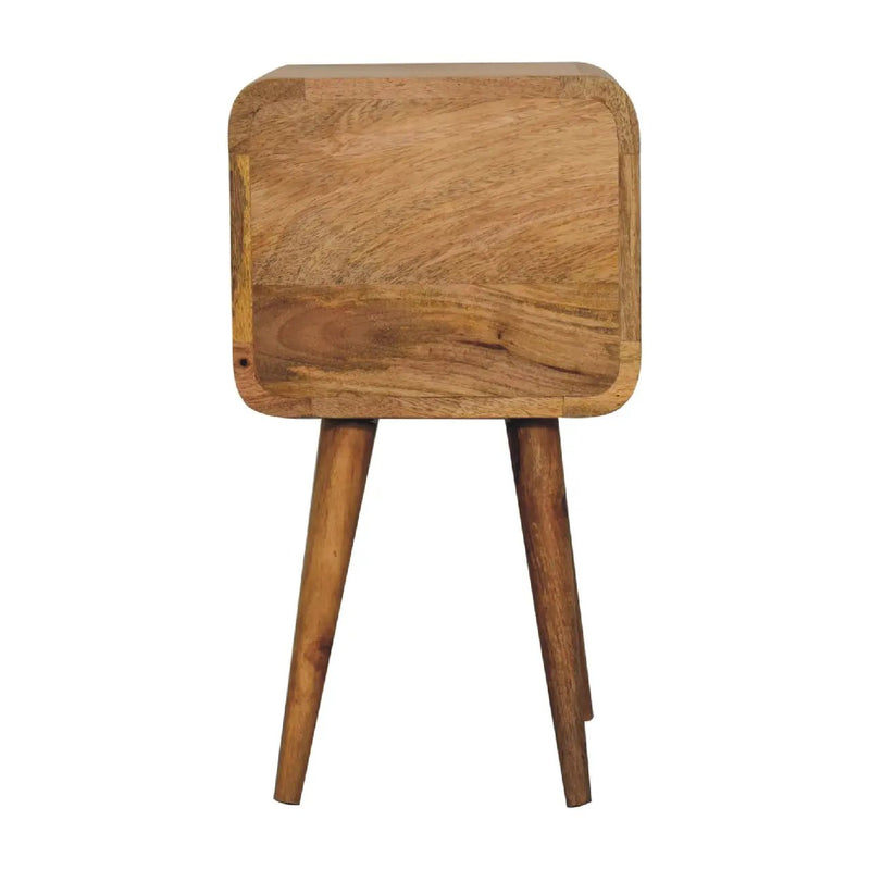 Solid Wood Mini Curved Nightstand, 2-Drawers, Oak-ish by HouseOfZazla
