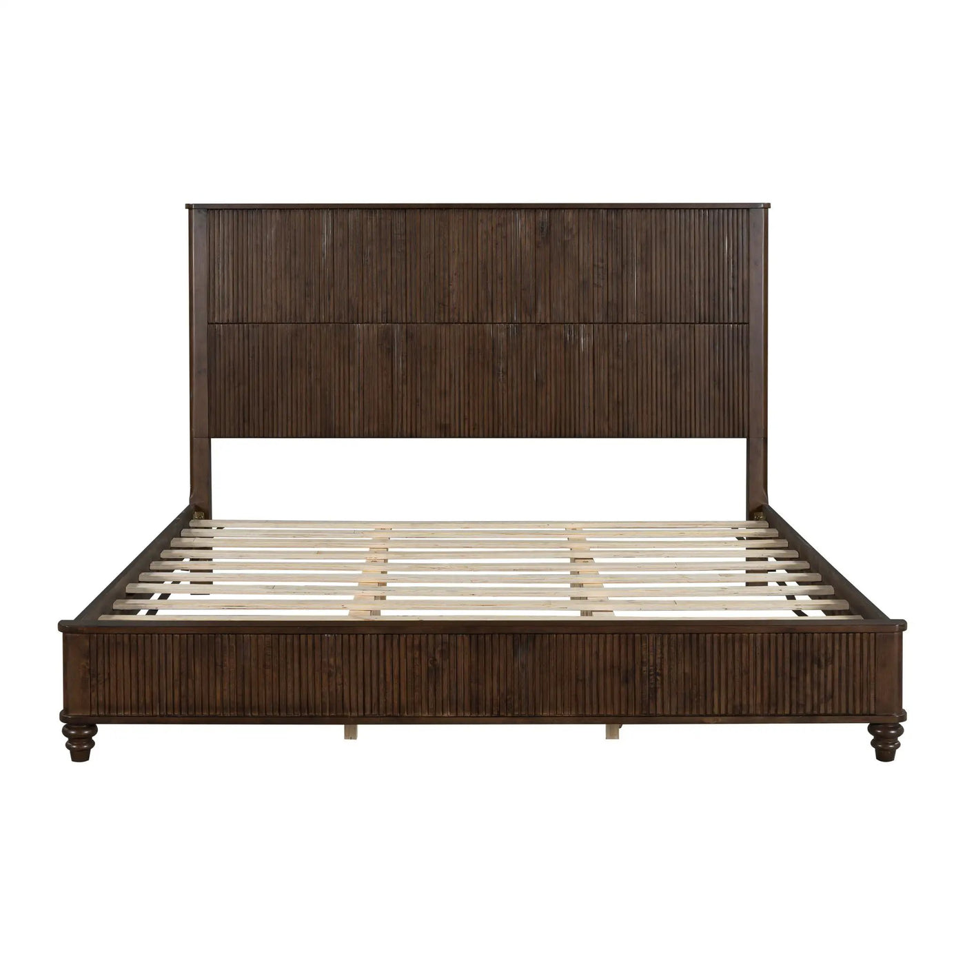 Platform Bed Frame With Tall Headboard by HouseOfZazla