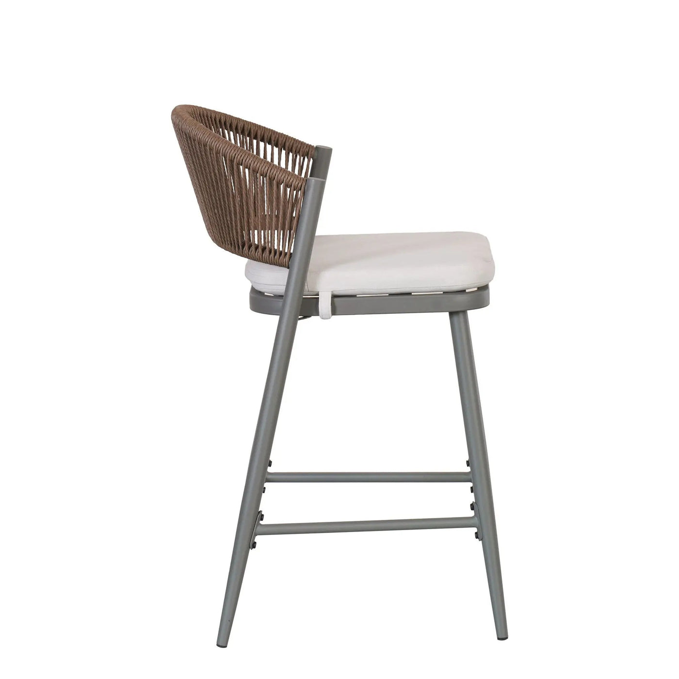 Outdoor 26" Counter Height Metal Frame Counter Stools With Scallop Shaped Backrest & Water Resistant Cushions by HouseOfZazla