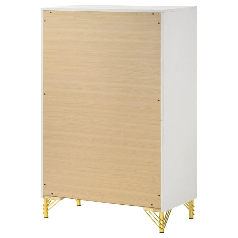 Chesney - 5 Drawer Chest With Trim - White