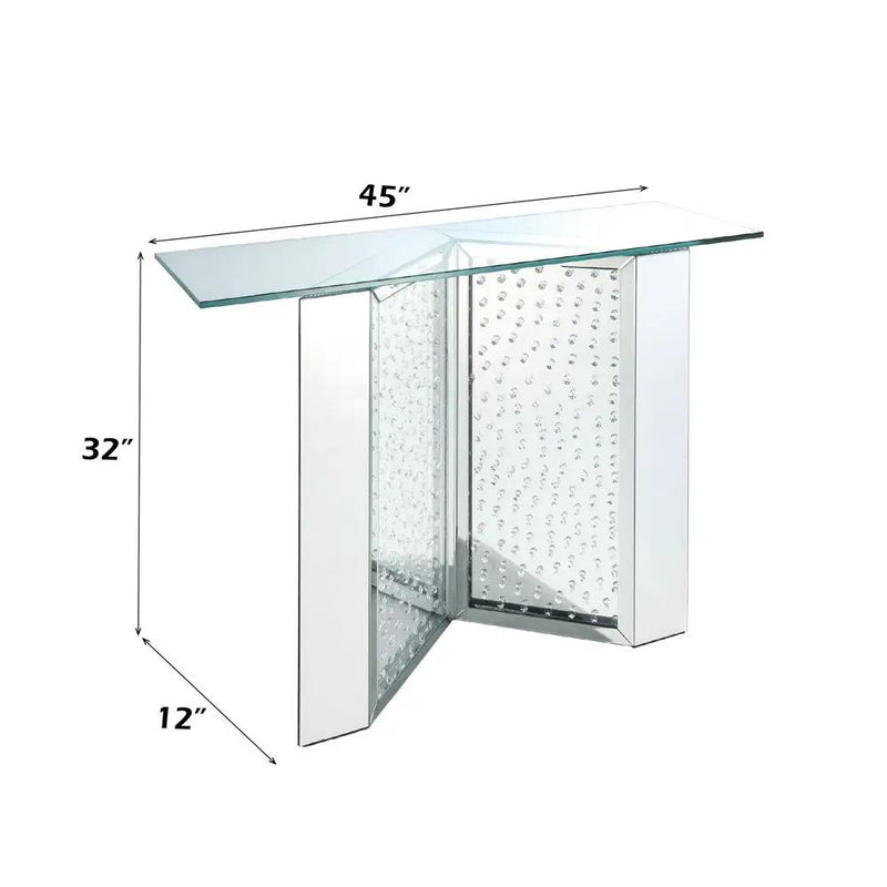 Nysa - 45" X 32" Console Table - Mirrored & Faux Crystals by Unique Piece Furniture