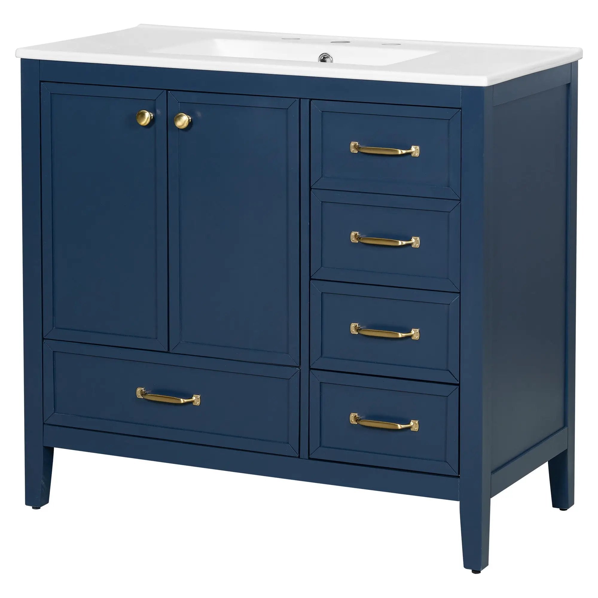 Elegant Vintage Bathroom Vanity With Sink and Soft Closing Drawers by HouseOfZazla