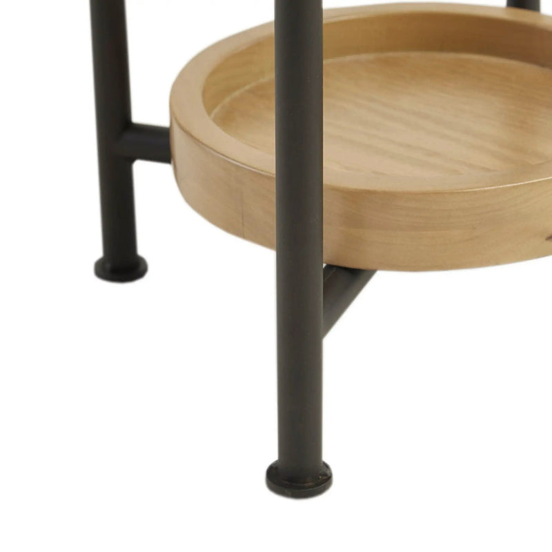 Oval End Table - White / Natural by HouseOfZazla