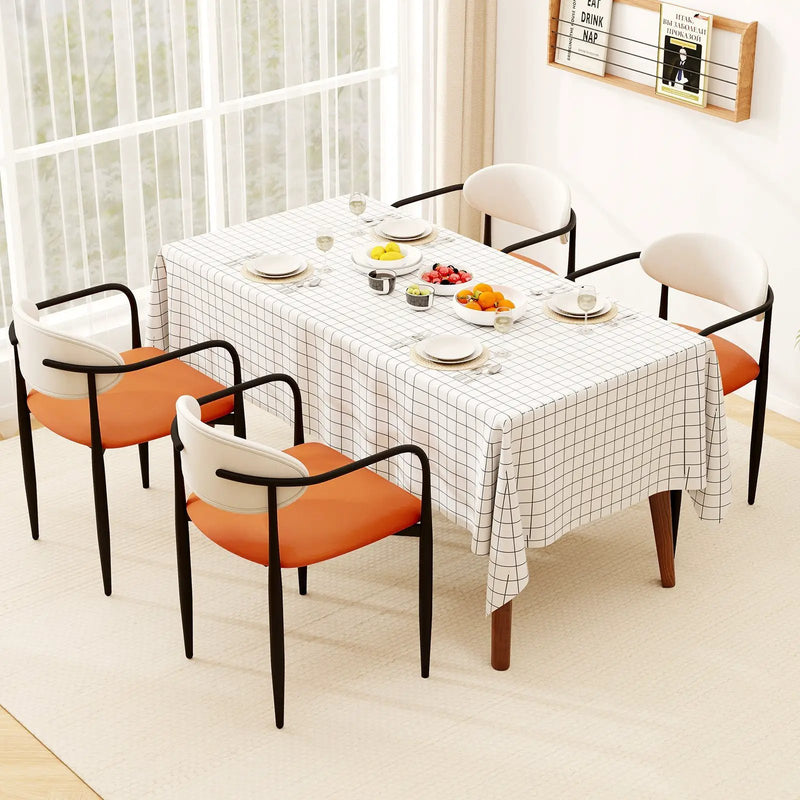 Modern Dining Chairs Set of 2 with Padded Seat and Curved Back by DirectDeals