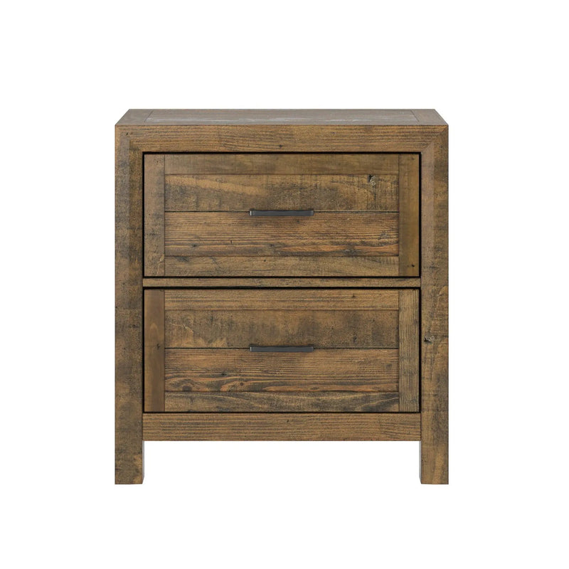 Rustic 2 Drawer Nightstand - Brown - Wood by Unique Piece Furniture
