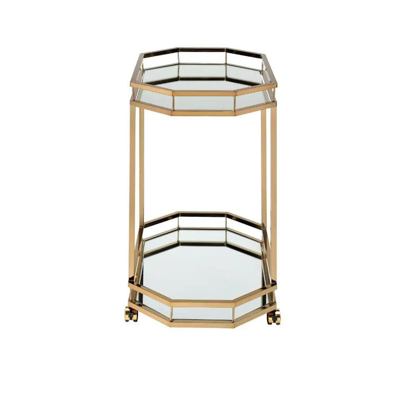 Lacole - Serving Cart - Mirrored & Champagne by Unique Piece Furniture