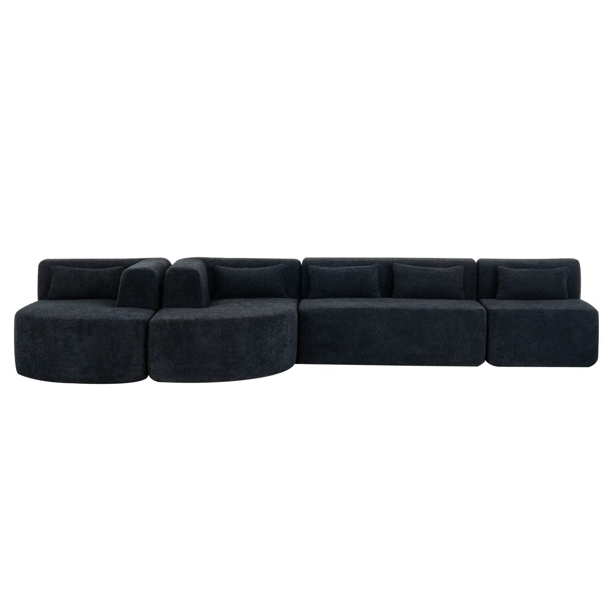 Upholstered Sofa Free Combined Sofa Couch With 2 Chaise Lounge And Five Back Pillows For Living Room by HouseOfZazla