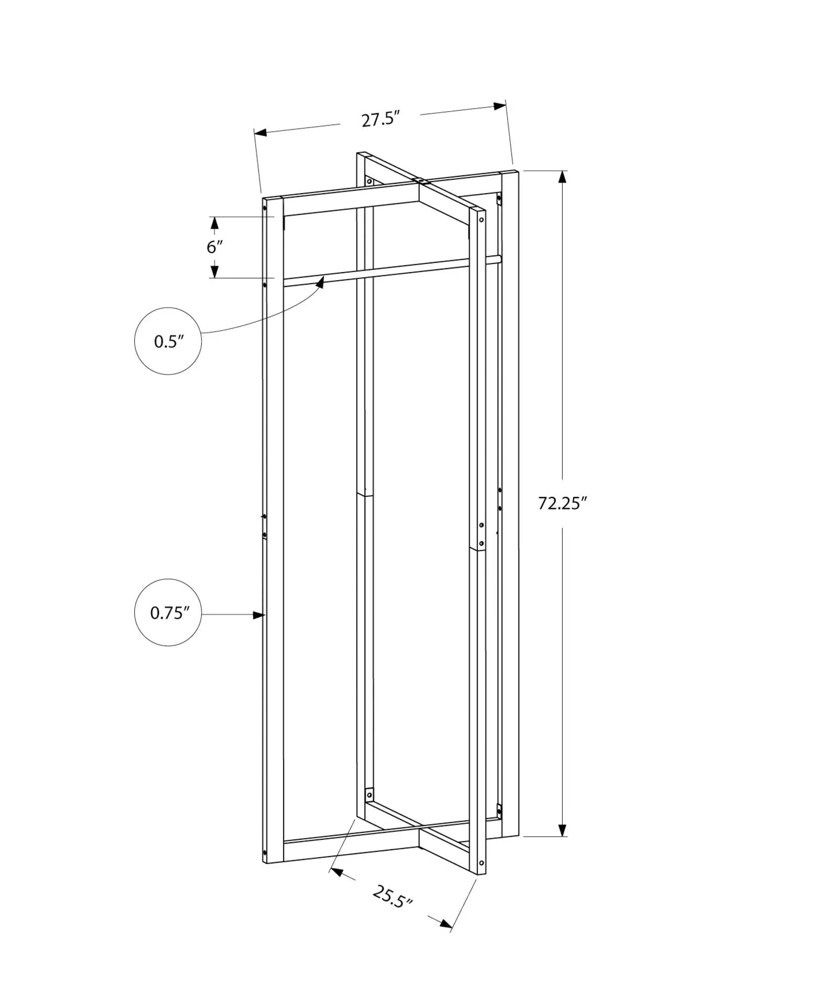 Coat Rack, Hall Tree, Free Standing, Hanging Bar, Entryway, For Contemporary & Modern - White by Unique Piece Furniture