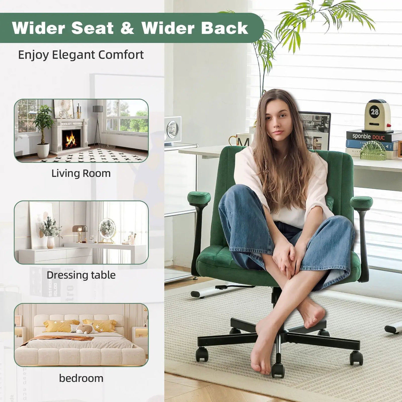 Criss Cross Armrest Office Chair With Wheels by HouseOfZazla