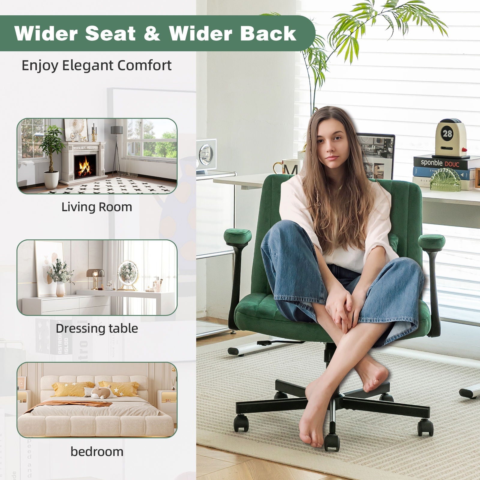 Criss Cross Armrest Office Chair With Wheels by HouseOfZazla