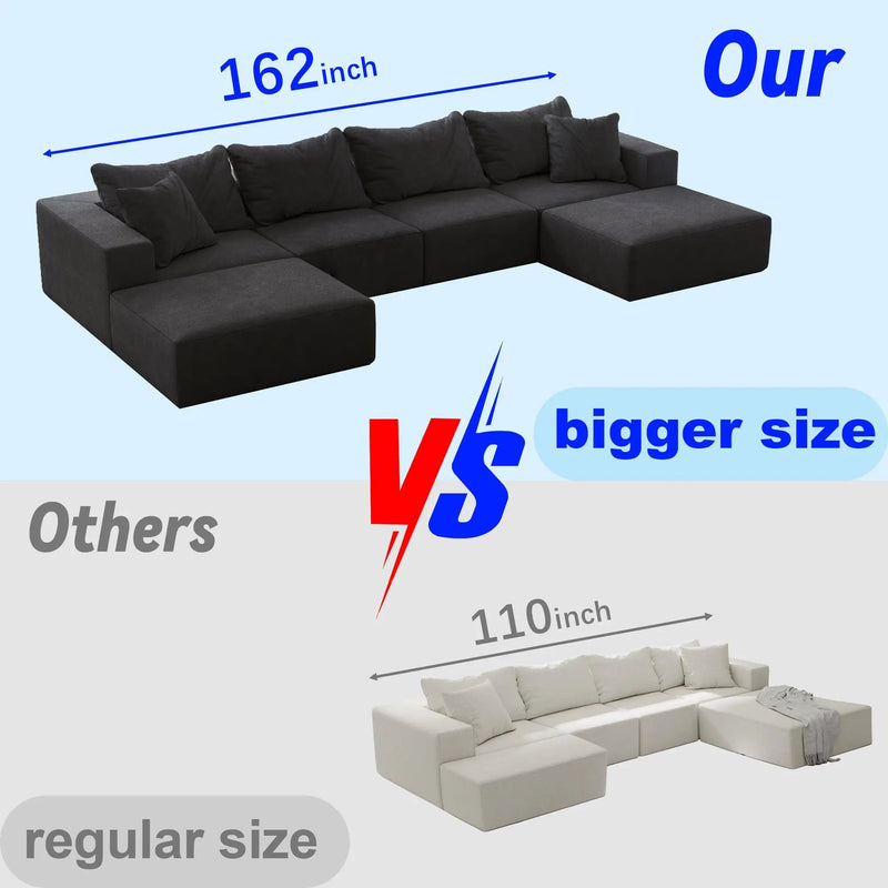 Oversized Sponge Cloud Sofa - Modern Sectional Couch Set by HouseOfZazla