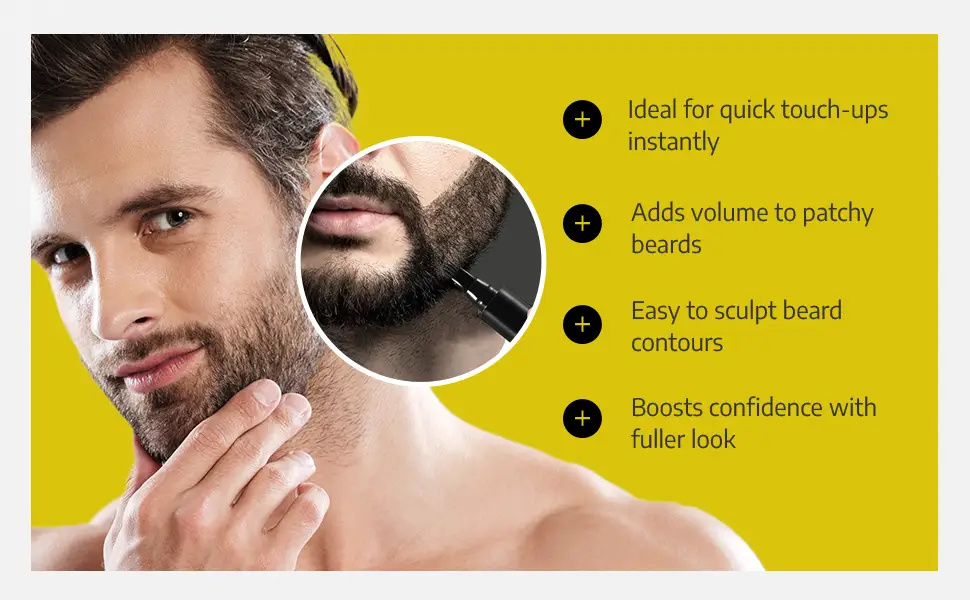 SELZALOT 4-Tip Beard Filler Pen Kit - Waterproof, Sweat-Proof, Long-Lasting Coverage for a Fuller Beard with Brush by Selzalot